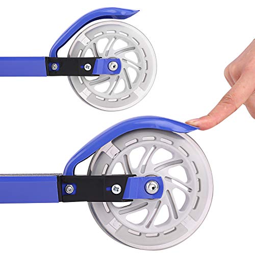 AMDirect Patinete Plegable con Manillar Ajustable en Altura Patín Scooter con 2 Ruedas Led, Azul