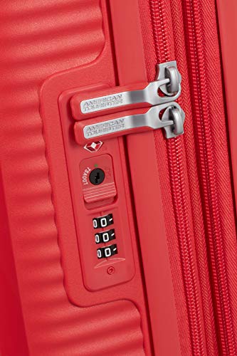 American Tourister Soundbox - Spinner Small Expandable Equipaje de Mano, 55 cm, 41 Liters, Rojo (Coral Red)