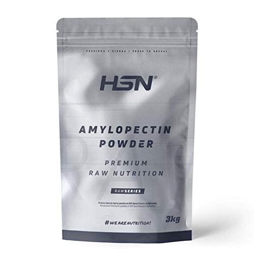 Amilopectina de Maíz (Waxy Maize) de HSN | Amylopectin Powder | Carbohidratos para Deportistas en Polvo | Sin Azúcar | Apto para Veganos, Sin Gluten, Sin Lactosa, Sabor Neutro, 3000 gr