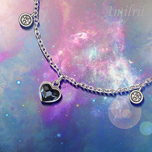 Amilril Pulseras, 925 Plata de Ley Amor Corazon Pulsera Original Joyeria, Moda el Joyas, Regalos Navidad, Cadena Extensible Ajustable