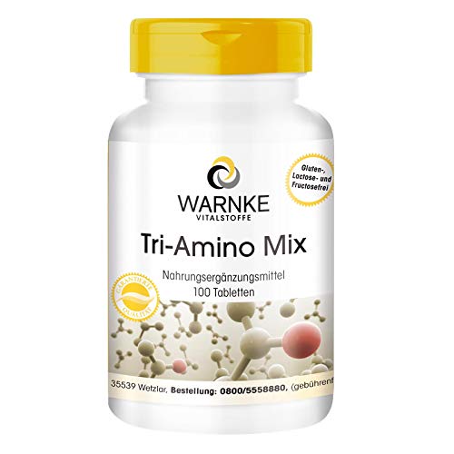 Amino Acids Complex Tri Amino Mix – Complejo de aminoácidos – L-Arginina + Lisina + Ornitina – Altamente dosificado – 100 comprimidos