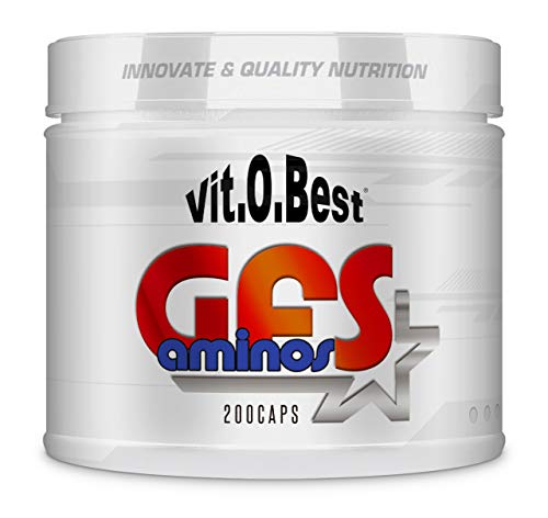 Aminoácidos Esenciales GFS AMINOS Powder Polvo, Cápsulas y viales - Fuerte Recuperador Muscular - Suplementos Deportivos - Vitobest (Neutro, 200 TripleCaps)