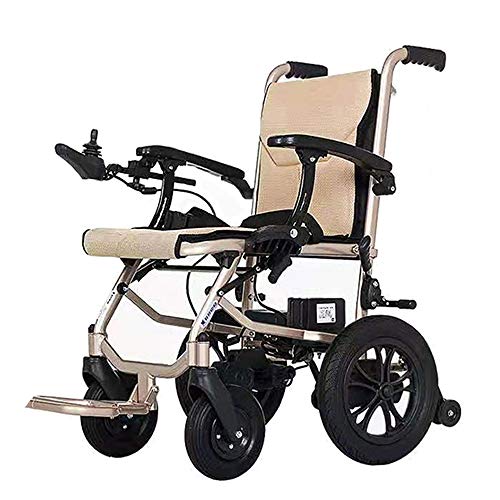 AMITD Silla De Ruedas Eléctrica,2 Baterías de Litio Extraíbles,Plegable Wheelchair Ligera De La Aleación De Aluminio Silla,conduzca con Potencia O Use como Silla De Ruedas Manual,Asiento de 45 cm