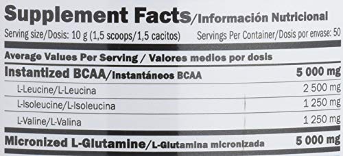 Amix Glutamina+Bcaa 500 Gr Natural 0.5 500 g