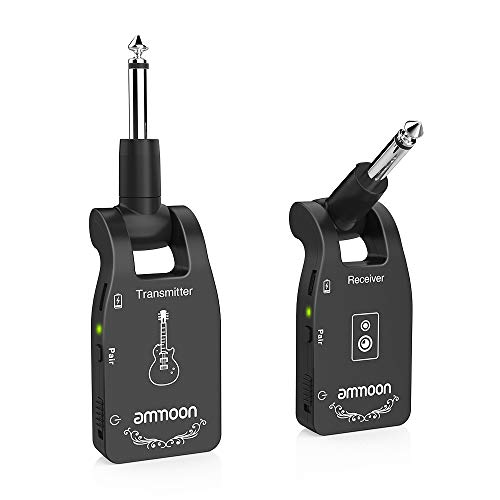 ammoon Inalámbrico Guitarra Receptor Transmisor de Guitarra Sistema de Guitarra Cable Inalámbrico (2.4G)