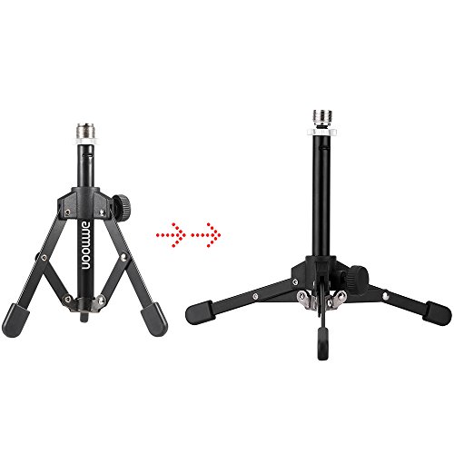 ammoon MS-12 Mini Plegable Escritorio Ajustable Micrófono Trípode del Soporte con MC5 Mic Clip Soporte Holder para la Reunión Conferencias Podcasts ammoon MS-12 Mini Plegable Escritorio Ajustable Micrófono Trípode del Soporte con MC5 Mic Clip Soporte Holder para la Reunión Conferencias Podcasts