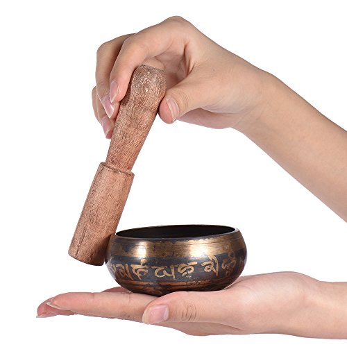 ammoon Tibetano de la Campana Metal Tazón de Cantar Exquisito 2,8 Pulgadas Hecho a Mano con el Delantero para el Budismo Meditación Budista & Relajación Curativa ammoon Tibetano de la Campana Metal Tazón de Cantar Exquisito 2,8 Pulgadas Hecho a Mano con el Delantero para el Budismo Meditación Budista & Relajación Curativa