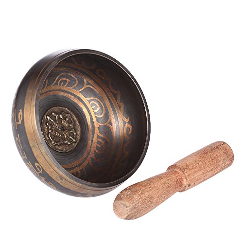 ammoon Tibetano de la Campana Metal Tazón de Cantar Exquisito 2,8 Pulgadas Hecho a Mano con el Delantero para el Budismo Meditación Budista & Relajación Curativa ammoon Tibetano de la Campana Metal Tazón de Cantar Exquisito 2,8 Pulgadas Hecho a Mano con el Delantero para el Budismo Meditación Budista & Relajación Curativa