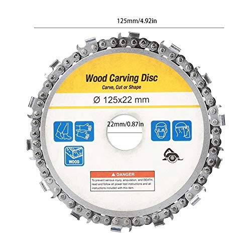 Amoladora Disco para tallar madera Disco de sierra de cadena de 5 pulgadas Hoja de corte con 14 dientes, Amoladora angular Accesorios para carpintería Moldear Tallar Poda Corte, 125 mm 7/8"Agujero Amoladora Disco para tallar madera Disco de sierra de cadena de 5 pulgadas Hoja de corte con 14 dientes, Amoladora angular Accesorios para carpintería Moldear Tallar Poda Corte, 125 mm 7/8"Agujero