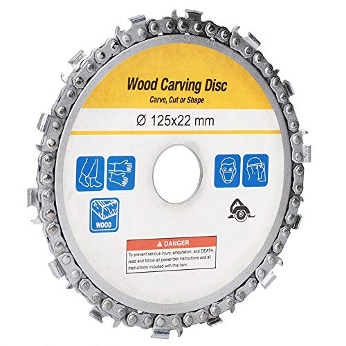 Amoladora Disco para tallar madera Disco de sierra de cadena de 5 pulgadas Hoja de corte con 14 dientes, Amoladora angular Accesorios para carpintería Moldear Tallar Poda Corte, 125 mm 7/8"Agujero Amoladora Disco para tallar madera Disco de sierra de cadena de 5 pulgadas Hoja de corte con 14 dientes, Amoladora angular Accesorios para carpintería Moldear Tallar Poda Corte, 125 mm 7/8"Agujero