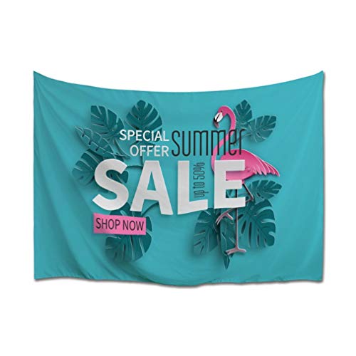 A.Monamour Tapiz de Pared Cartel De Banner De Venta De Verano con Flamenco Cortado En Papel Hojas Tropicales Fondo Azul Tela Colgante de Pared Tapices Pared Mandala Etnicos Psicodélico Bohemio Hippie A.Monamour Tapiz de Pared Cartel De Banner De Venta De Verano con Flamenco Cortado En Papel Hojas Tropicales Fondo Azul Tela Colgante de Pared Tapices Pared Mandala Etnicos Psicodélico Bohemio Hippie