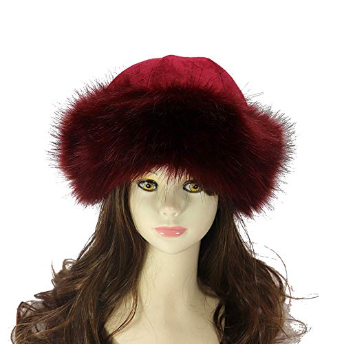 Amorar Gorro de piel sintética para hombre y mujer, estilo ruso Amorar Gorro de piel sintética para hombre y mujer, estilo ruso