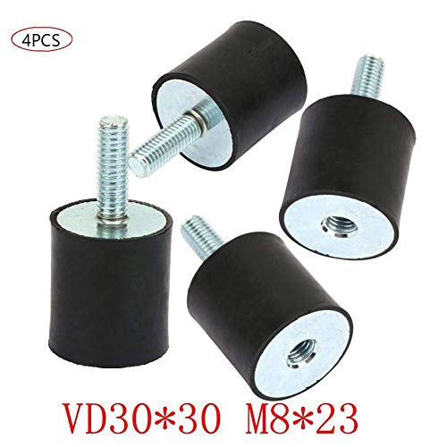 Amortiguador de Goma,Soportes De Goma Para Motores,4pcs M8 Montaje Antivibraciones Silentblock De Tornillo De Doble,Para Compresores De Aire,Motores De Gasolina,Bombas De Agua(VD30* 30 M8*23)