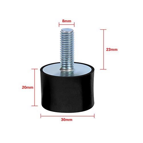 Amortiguadores de Goma, Juego de 4 Montajes Aisladores de Goma con Tacos M8 Antivibración Silentblock para Embarcación (VD30*20 M8*23) Amortiguadores de Goma, Juego de 4 Montajes Aisladores de Goma con Tacos M8 Antivibración Silentblock para Embarcación (VD30*20 M8*23)