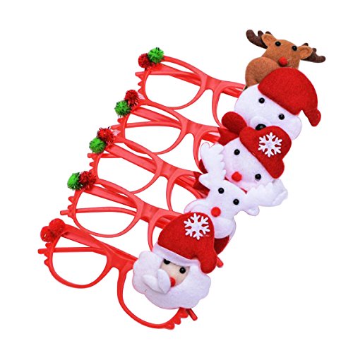 Amosfun 5 UNIDS Gafas Divertidas LED Navidad Vidrios Luminosos Fiesta Prop Regalo de Cumpleaños de Navidad para Niños Favores de Fiesta (Aleatorio)