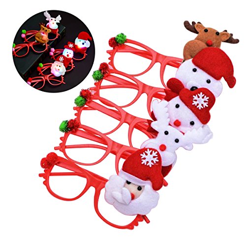 Amosfun 5 UNIDS Gafas Divertidas LED Navidad Vidrios Luminosos Fiesta Prop Regalo de Cumpleaños de Navidad para Niños Favores de Fiesta (Aleatorio)