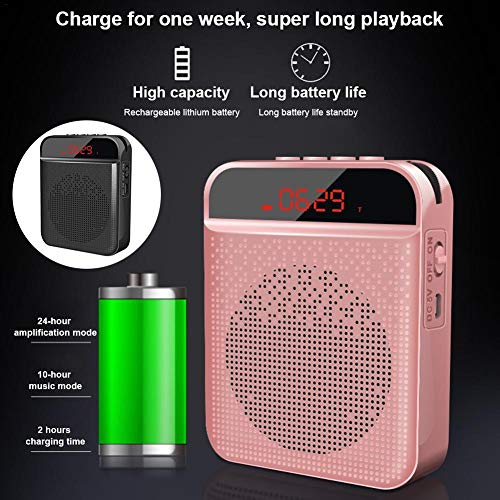 Amplificador de voz Altavoz Bluetooth portátil 3W 3000mAh Compatible con grabación Bluetooth y tarjeta TF Amplificador inalámbrico portátil para profesores Guía turístico Entrenadores