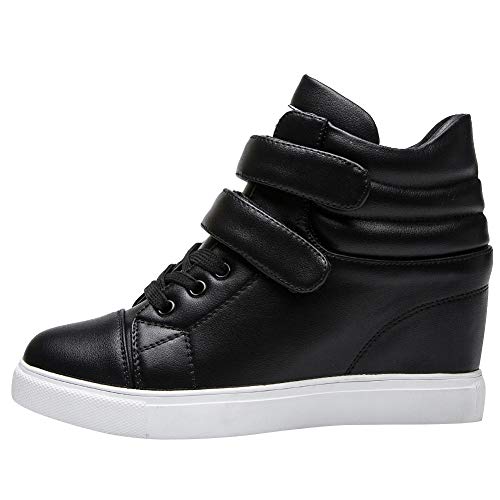 amropi Mujer Cuña Interior Tops Altos Gancho y Bucle Casual Zapatillas de Moda(Negro,37 EU) amropi Mujer Cuña Interior Tops Altos Gancho y Bucle Casual Zapatillas de Moda(Negro,37 EU)