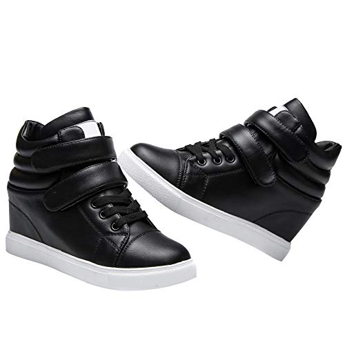 amropi Mujer Cuña Interior Tops Altos Gancho y Bucle Casual Zapatillas de Moda(Negro,37 EU) amropi Mujer Cuña Interior Tops Altos Gancho y Bucle Casual Zapatillas de Moda(Negro,37 EU)