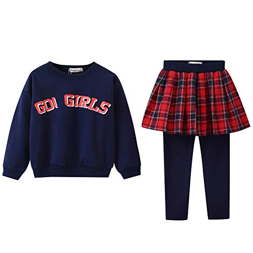 amropi Niñas Leggings Mallas Largas con Falda y Manga Larga Jersey Sudadera Tops 2 Piezas Traje Ropa Conjunto (Azul Marino,8-10 años) amropi Niñas Leggings Mallas Largas con Falda y Manga Larga Jersey Sudadera Tops 2 Piezas Traje Ropa Conjunto (Azul Marino,8-10 años)