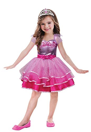 amscan 999 545 - Traje Niño Barbie Ballet, alrededor de 3-5 años, tamaño 104, rosa