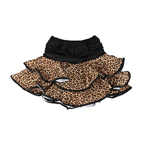 Amur Leopard Falda Corta de Danza y Baile Latino para Niñas Falda Corta con Volante de Verano para Niñas de 13-14 Años (Leopardo)