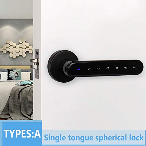 Amusingtao - Cerradura de puerta inteligente, electrónica universal con contraseña y llave de acceso con pantalla táctil inteligente, código antipeep, carga de emergencia USB