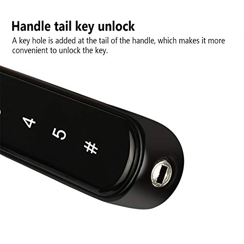 Amusingtao - Cerradura de puerta inteligente, electrónica universal con contraseña y llave de acceso con pantalla táctil inteligente, código antipeep, carga de emergencia USB