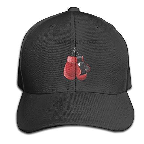 AmyNovelty Gorra de Snapback,Guantes de Boxeo Personalizados Gorras de béisbol Ajustables Sombrero de papá no Estructurado 100% algodón Ceniza