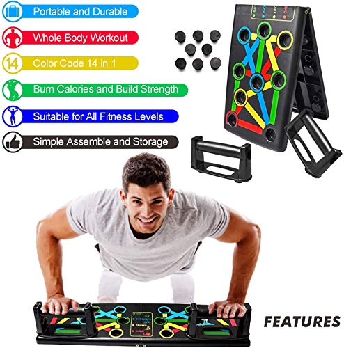 AMZ-BOX Tabla de ejercicios plegable 14 en 1, para entrenamiento en casa, multifuncional, portátil, para entrenamiento de fitness, musculación AMZ-BOX Tabla de ejercicios plegable 14 en 1, para entrenamiento en casa, multifuncional, portátil, para entrenamiento de fitness, musculación