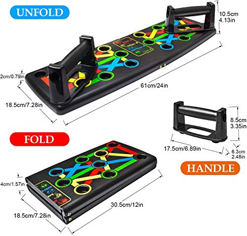 AMZ-BOX Tabla de ejercicios plegable 14 en 1, para entrenamiento en casa, multifuncional, portátil, para entrenamiento de fitness, musculación