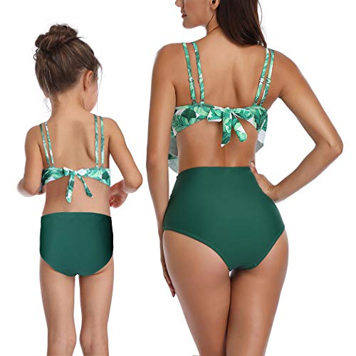 AmzBarley Traje de Baño Bañador de Mujer Tankini Push up Dos Piezas Conjuntos,Sexy Bikinis Mujer Braga Alta Cintura y sin Manga Acolchado Bra Top con Volantes Set Verano Playa Ropa Beachwear,339A/XL