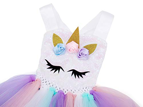 AmzBarley Unicornio Vestidos Princesa Niña Fiesta de Tul Tutu con Encaje de Flor sin Mangas,Disfraz Halloween Princesa con Argolla de Pelo Boda (10-12 Años, Blanco 6) AmzBarley Unicornio Vestidos Princesa Niña Fiesta de Tul Tutu con Encaje de Flor sin Mangas,Disfraz Halloween Princesa con Argolla de Pelo Boda (10-12 Años, Blanco 6)
