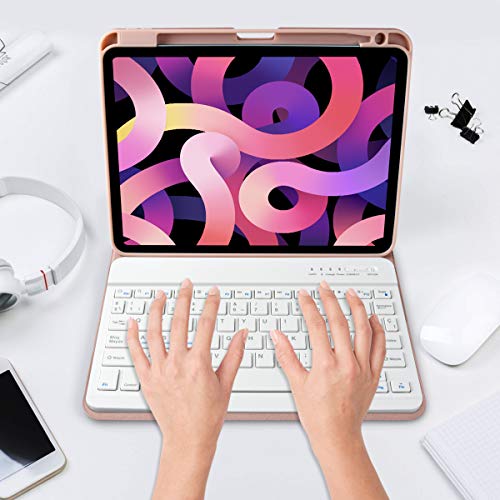 AMZCASE Funda con Teclado para iPad Air 10.9" 2020 (4.a generación), Cubierta con Portalápices con Teclado Desmontable Magnética Bluetooth Español(Incluye Ñ) para iPad 10,9 Pulgadas (Champán) AMZCASE Funda con Teclado para iPad Air 10.9" 2020 (4.a generación), Cubierta con Portalápices con Teclado Desmontable Magnética Bluetooth Español(Incluye Ñ) para iPad 10,9 Pulgadas (Champán)