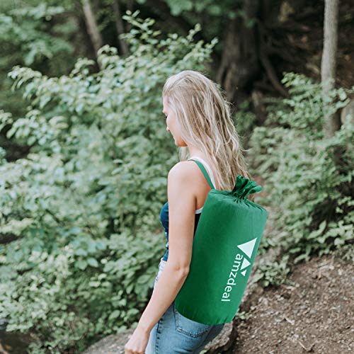 Amzdeal Esterilla Acupresion Kit con Almohda y Bolsa para Acupuntura y Moxibustión Yoga(color verde)