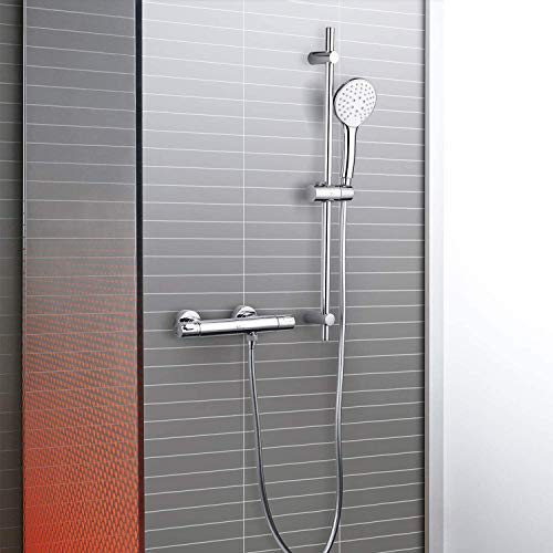 Amzdeal Sistema de Ducha 700 mm, Conjunto de Ducha con Barra 3 chorros, Barra de Ducha, Manguera de Ducha PVC 150 cm, Ducha de Mano 110mm / AZ012R Amzdeal Sistema de Ducha 700 mm, Conjunto de Ducha con Barra 3 chorros, Barra de Ducha, Manguera de Ducha PVC 150 cm, Ducha de Mano 110mm / AZ012R
