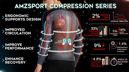 AMZSPORT Hombres Legging de Compresión Pantalones para Correr Mallas Deportivas para Gimnasio, Negro Rojo XL AMZSPORT Hombres Legging de Compresión Pantalones para Correr Mallas Deportivas para Gimnasio, Negro Rojo XL