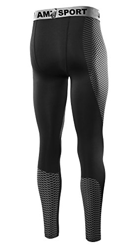 AMZSPORT Pantalones de Compresión Mallas Deportivas Frescas Polainas para Toda La Temporada Size S