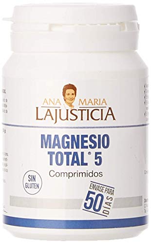 Ana Maria Lajusticia - Magnesio total 5 – 100 comp. Disminuye el cansancio y la fatiga, mejora el funcionamiento del sistema nervioso. Apto para veganos. Envase para 50 días de tratamiento.