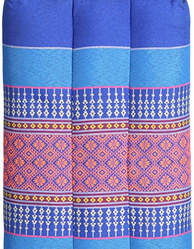 ANADEO YogaProducts Standard - Cojín de Yoga y Meditación Estándar Zafu - Kapok de Allta Densidad 100% Natural - Comodidad y Firmeza - Estabilidad del Asiento - Azul Naranja - X1