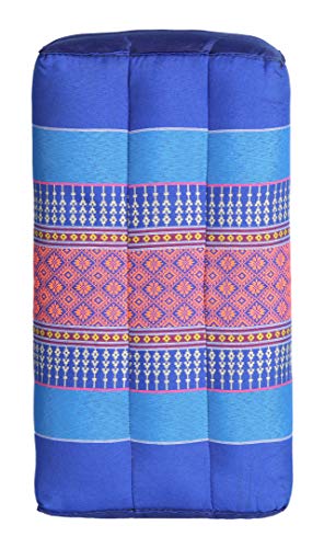 ANADEO YogaProducts Standard - Cojín de Yoga y Meditación Estándar Zafu - Kapok de Allta Densidad 100% Natural - Comodidad y Firmeza - Estabilidad del Asiento - Azul Naranja - X1