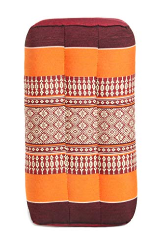 ANADEO YogaProducts Standard - Cojín de Yoga y Meditación Estándar Zafu - Kapok de Allta Densidad 100% Natural - Comodidad y Firmeza - Estabilidad del Asiento - Borgoña Naranja - X1