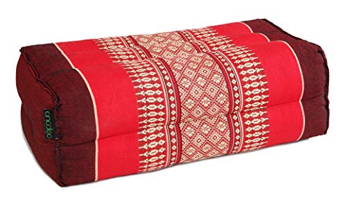 ANADEO YogaProducts Standard - Cojín de Yoga y Meditación Estándar Zafu - Kapok de Allta Densidad 100% Natural - Comodidad y Firmeza - Estabilidad del Asiento - Rojo Burgundy - X1