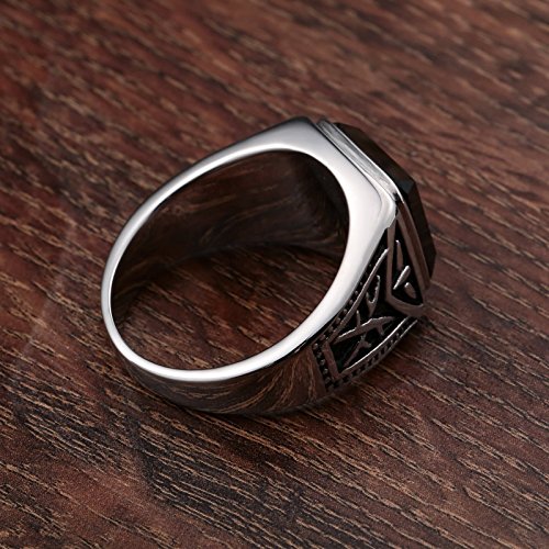 AnazoZ Anillo Acero Inoxidable Hombre Anillo Hombre Anillo Cuadrado Rectangular Negro Anillo Plata Ballet Anillo Talla 20 AnazoZ Anillo Acero Inoxidable Hombre Anillo Hombre Anillo Cuadrado Rectangular Negro Anillo Plata Ballet Anillo Talla 20