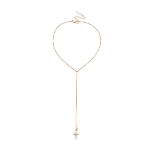 AnazoZ Collar Colgante Chapado en Oro Collares Mujer Multicapa Cruz Larga Collar de Mujer Oro AnazoZ Collar Colgante Chapado en Oro Collares Mujer Multicapa Cruz Larga Collar de Mujer Oro