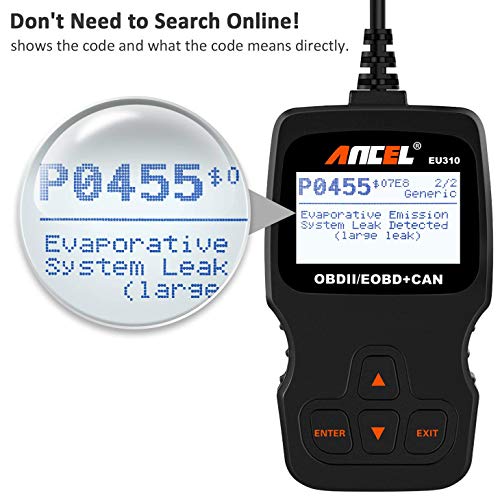 ANCEL EU310 OBD II Escáner Universal Clásica Multimarca Herramienta de Diagnóstico OBD2 Lector de Códigos de Error del Motor para Vehículos Diésel y Gasolina Manual en Español(Versión Electrónica) ANCEL EU310 OBD II Escáner Universal Clásica Multimarca Herramienta de Diagnóstico OBD2 Lector de Códigos de Error del Motor para Vehículos Diésel y Gasolina Manual en Español(Versión Electrónica)