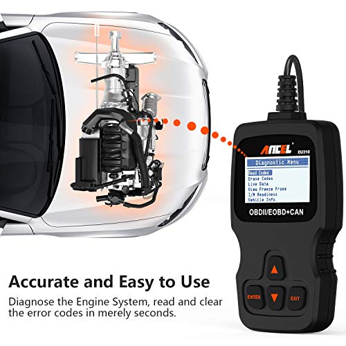 ANCEL EU310 OBD II Escáner Universal Clásica Multimarca Herramienta de Diagnóstico OBD2 Lector de Códigos de Error del Motor para Vehículos Diésel y Gasolina Manual en Español(Versión Electrónica)