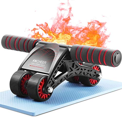 ANCHEER Rueda de Rodillo Abdominal, Equipo de Ejercicio de Rodillo AB, Rodillo Abdominal de 4 Ruedas, Equipo de Entrenamiento con Cuerda Elástica y Almohadilla para la Rodilla ANCHEER Rueda de Rodillo Abdominal, Equipo de Ejercicio de Rodillo AB, Rodillo Abdominal de 4 Ruedas, Equipo de Entrenamiento con Cuerda Elástica y Almohadilla para la Rodilla