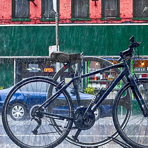 Ancocs Cubre Sillin Bicicleta Gel, Cojin Sillin Bicicleta Velcro para Ajustar Diseño Ergonómico con Profesional Cubierta Impermeabile para Ciclismo(2)