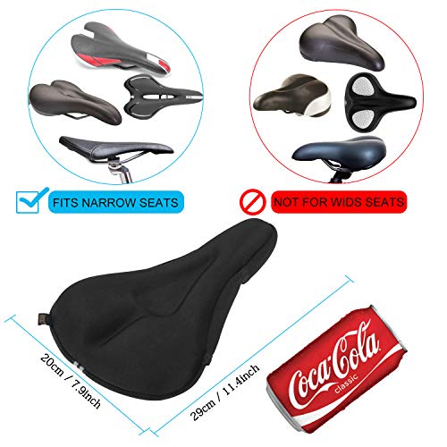 Ancocs Cubre Sillin Bicicleta Gel, Cojin Sillin Bicicleta Velcro para Ajustar Diseño Ergonómico con Profesional Cubierta Impermeabile para Ciclismo(2)